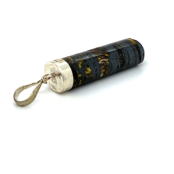 Tigers Eye Quartz 80.00ct Solid Silver Pendant - Picture 3 of 6